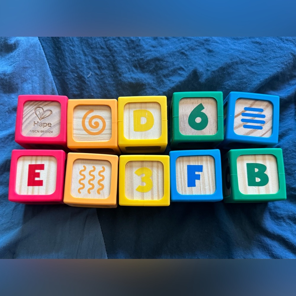 Hape Colorful Wooden Alphabet and Number Blocks
